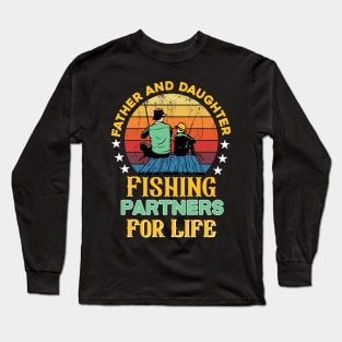 Father and Daughter: Fishing Partners for Life - Retro Long Sleeve T-Shirt